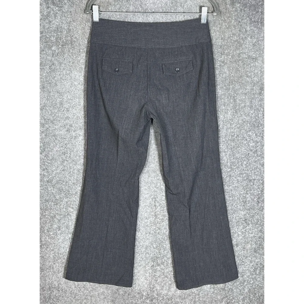 Style & Co Petite Stretch Flare Dress Pants Womens Sz 4P Gray Back Pockets Y2K